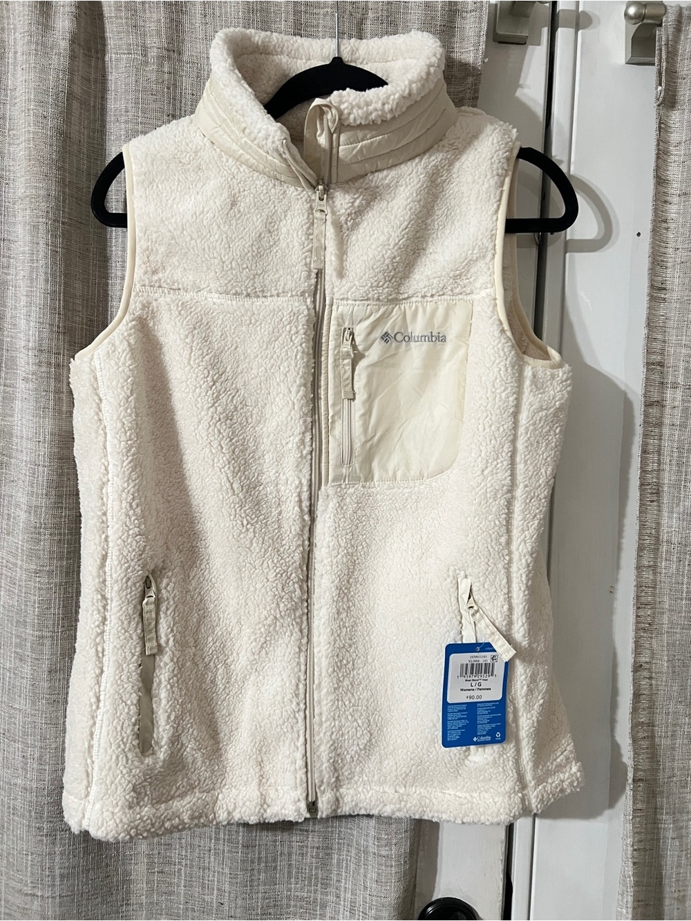 NWT Columbia Women's Cream Sherpa Fleece Vest